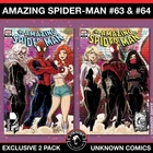 AMAZING SPIDER-MAN #63-#64 UNKNOWN COMICS K. ANDREWS CONNECTING COVERS TRADE SET