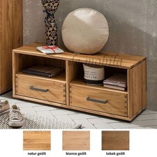 TV-Kommode 90x36x40cm Eiche massiv natur bianco nussbaumfarben geölt