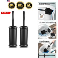 Toilet Brush and Holder 2 Pack, Toilet Bowl Brush with Extra Long Handle, Toi...