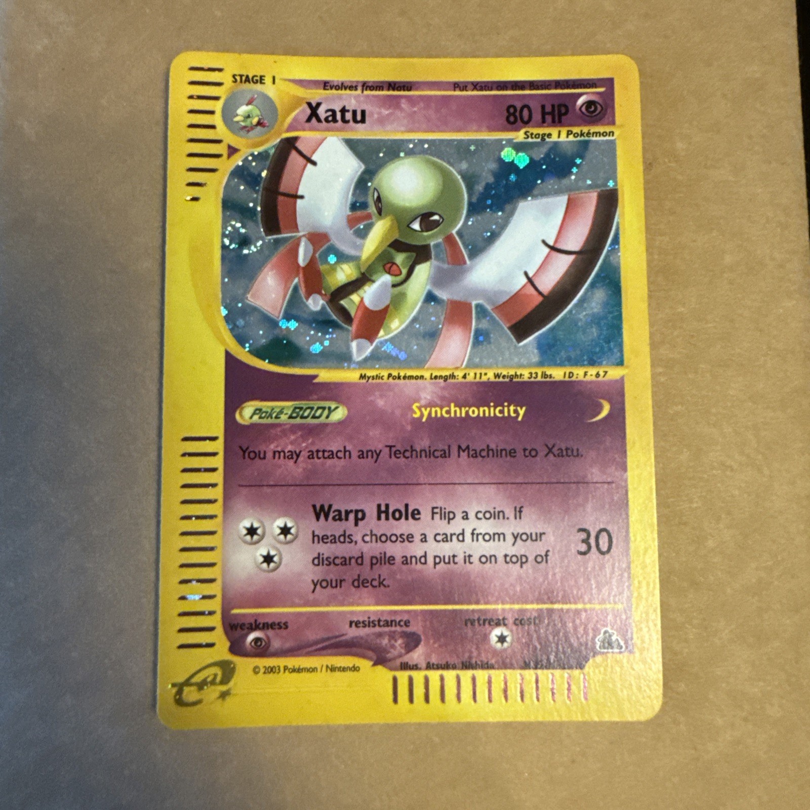 Pokemon Xatu H32/H32 Skyridge Holo Rare E Series WOTC - MINT