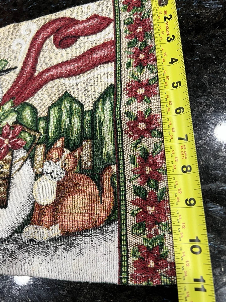 2 件套圣诞挂毯 Placemats 雪人猫“Peace Love and Joy”15x11.5 — 第 3/4 张图片