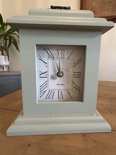 Vintage Sage Green Farrington Large Mantel Clock Butterfly Cottage Core Brass Ha