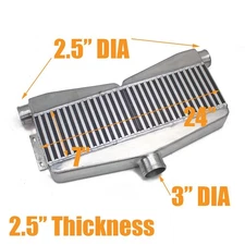 Rev9 Bar & Plate High Flow Universal Twin Turbo Intercooler Type 3 (2 In / 1 Out