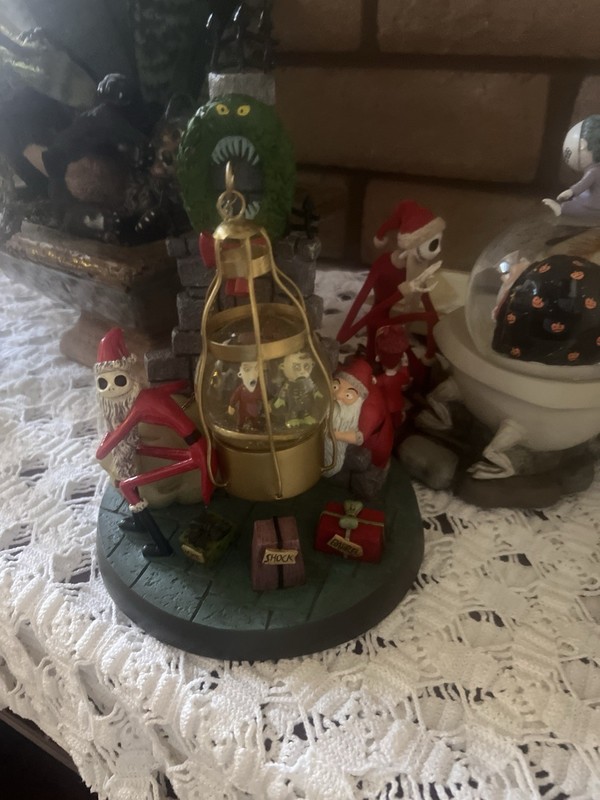Disney’s Nightmare Before Christmas Snow globe Jack Sandy Lock Shock Barrel RARE