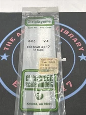 Evergreen Scale. Polystyrene Strips. 14" 8410. HO Scale 4x10.  (10)