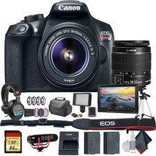 Canon EOS Rebel T6 DSLR Camera with 18-55mm Lens 1159C003 W/Bag, Extra