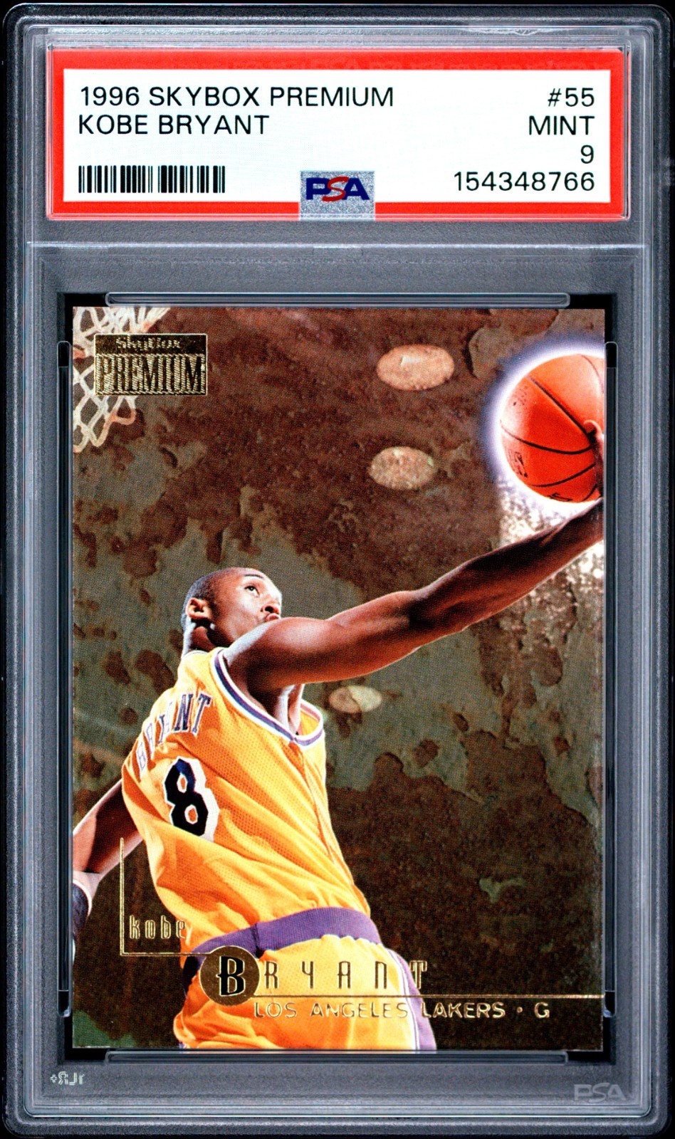 KOBE BRYANT 1996 SKYBOX PREMIUM ROOKIE RC #55 PSA 9 MINT! LAKERS MVP! #154348766