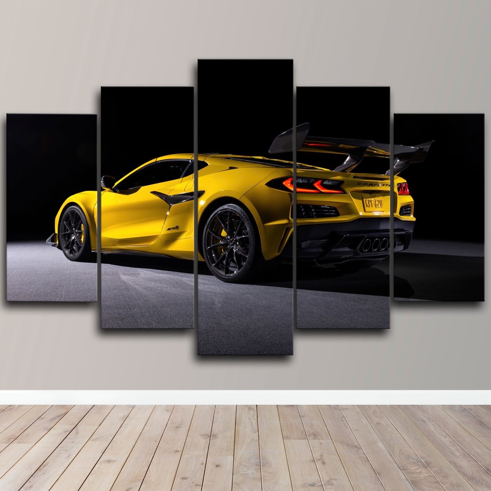 Chevrolet Corvette ZR1 Sports Race Car 5 Piece Canvas Wall Art Print Home Decor