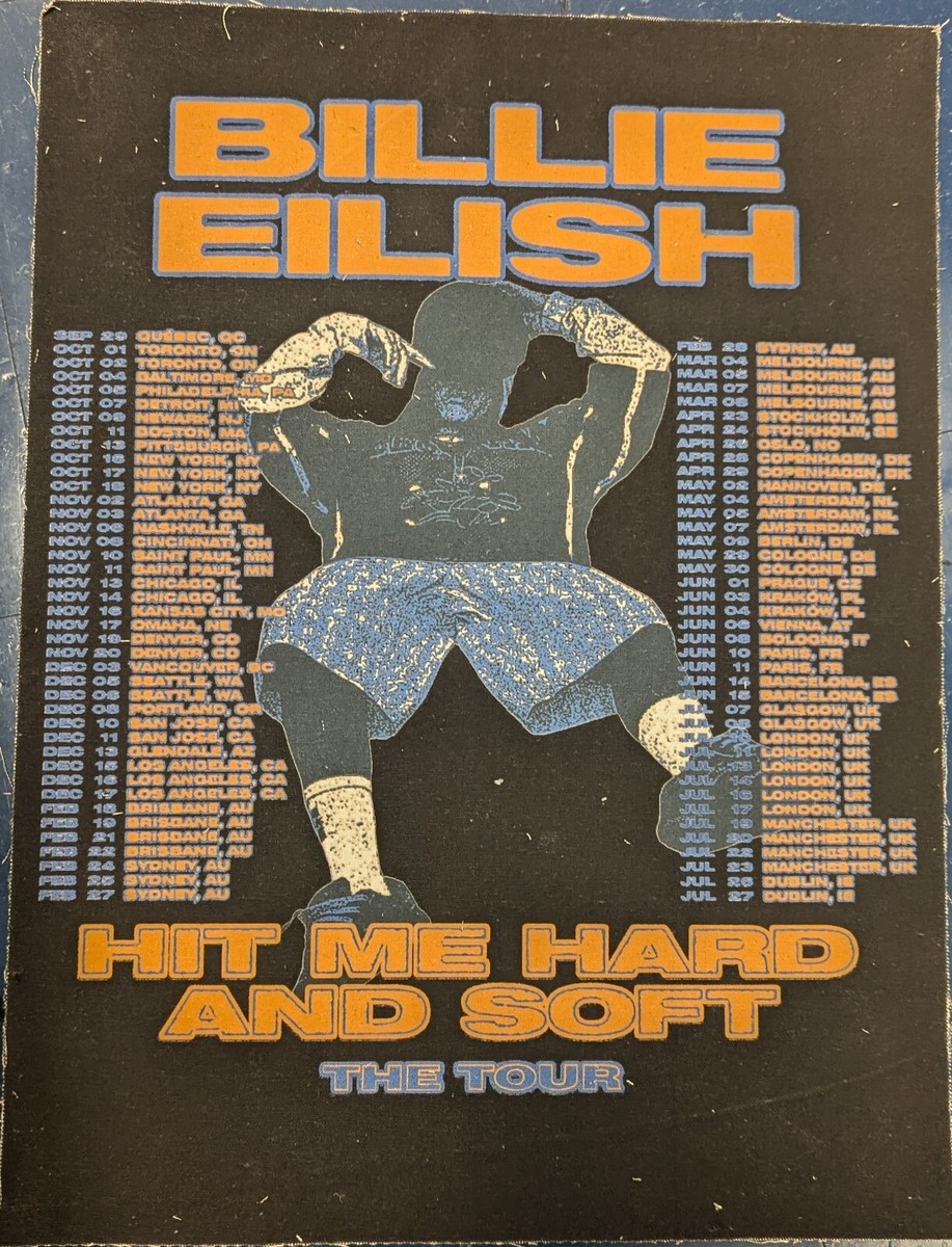Billie Eilish Original Concert Fabric Tour Poster 2024/25 Billie Eilish Original Concert Fabric Tour Poster 2024/25