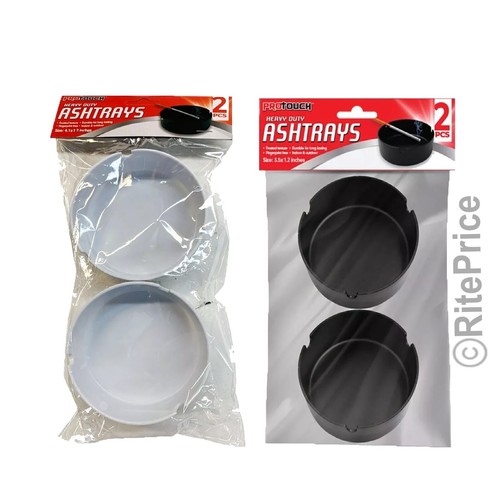 4 PCS Ashtray 3.5" x 1.2" Plastic Round Trash Can Cigarette Tray (2 Pack) - New - Picture 2 of 12