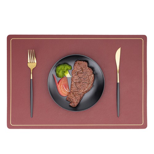 Juego de 4 manteles de cuero sintético mesa de comedor tapete cocina almohadilla resistente al calor - Imagen 53 de 61