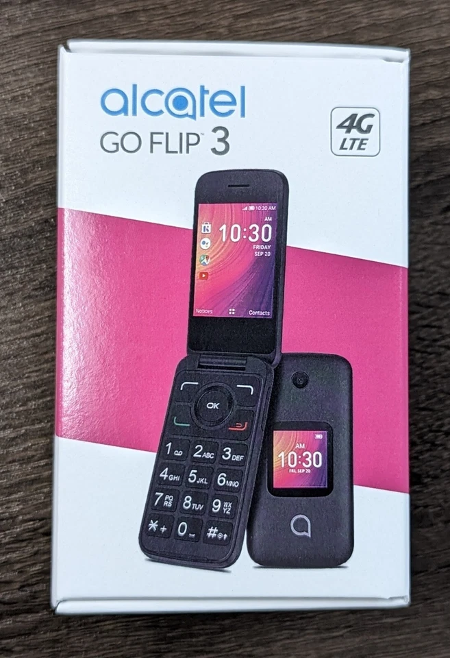 Teléfono abatible Alcatel GO FLIP 3 4052z - Metro desbloqueado ATT, Tmobile - 4G LTE Foto 3 de 4