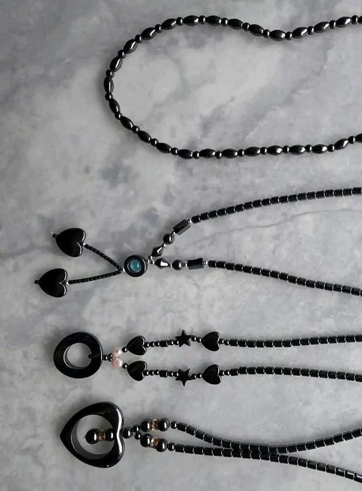 Jewelry Lot Hematite Healing Necklaces & Coil Bracelet Pearl