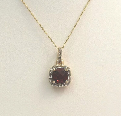10k Gold 2ct Cushion January Birthstone 