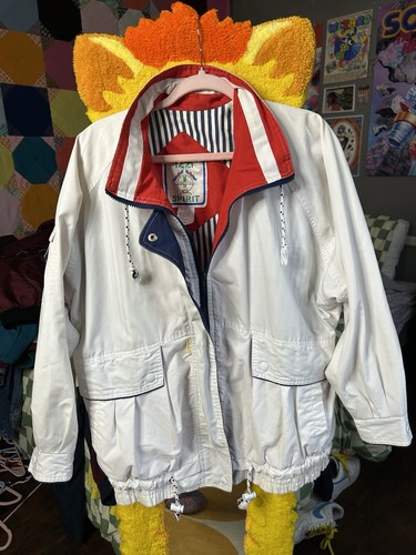 Vintage 90s Izzy Spirit White Windbreaker Medium | eBay