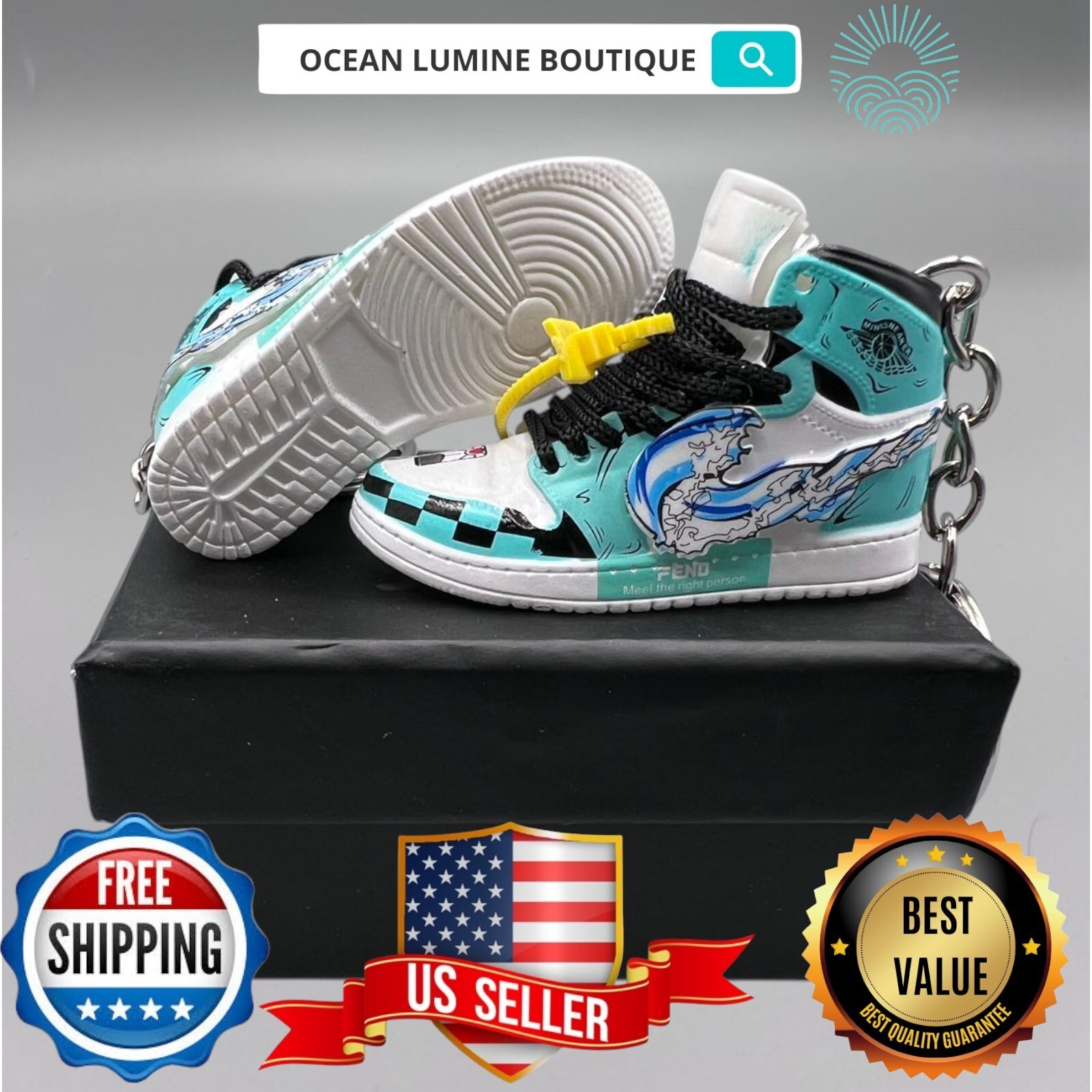 Air Jordan 3D Mini Sneaker Keychain, Basketball Sneaker Collectible, Box Options