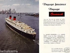 Liner - Voyage Heureux Voyage Cunard - Cunard Line - 1962