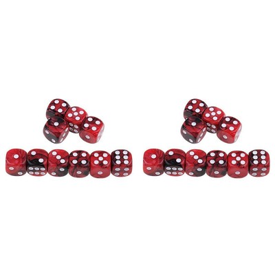 20 sechsseitige Spot Würfel 16 mm rot schwarz für TRPG Craps Glücksspiel Liebhaber Geschenk