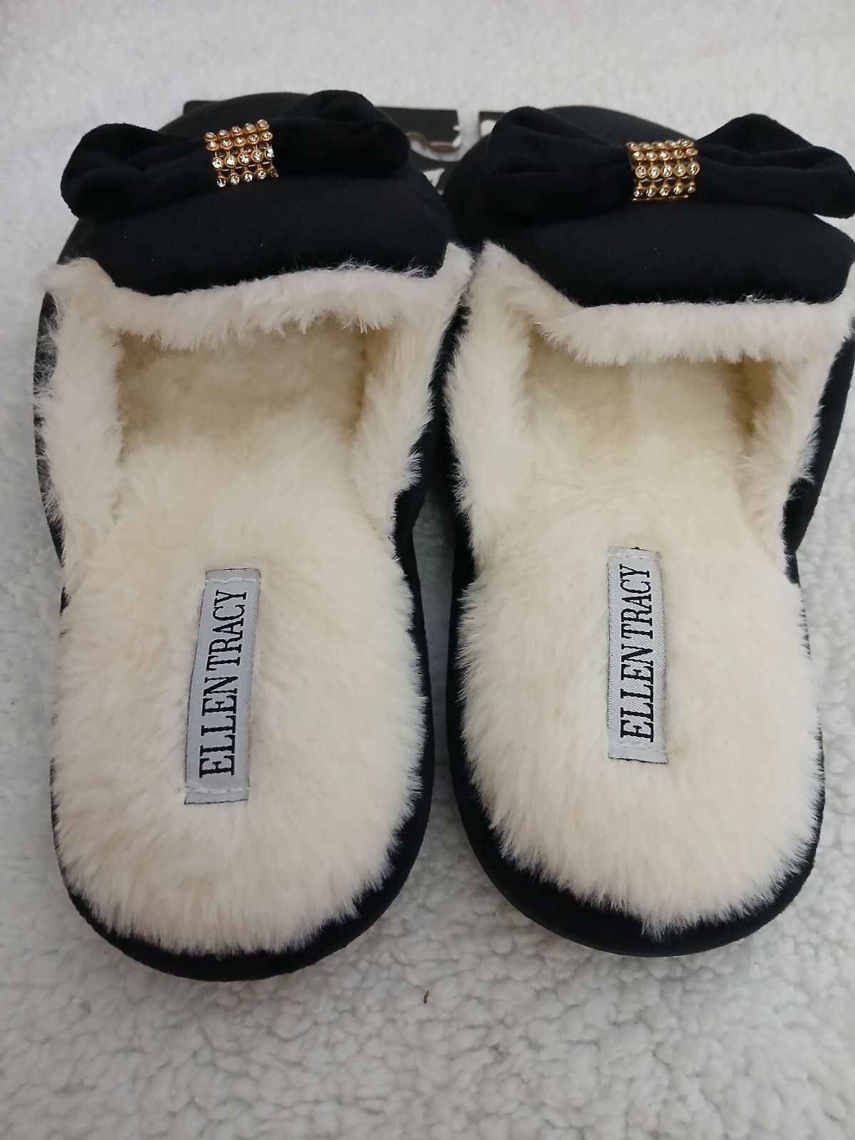 PANTOFOLA D’ORO Pantofole nere in memory foam taglia 9 grandi Ellen Tracy