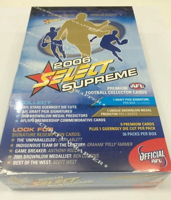 2006 Select AFL Series 2- AFL Supreme Trading Card Factory Sealed Box (36 packs)