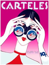 3122.Carteles Pink Deco Girl Watching Rower POSTER.Office Room art Modern decor