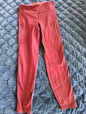 Athleta Burnt Orange Leggings Yoga Pants Zip Pockets Rare Color Size Small