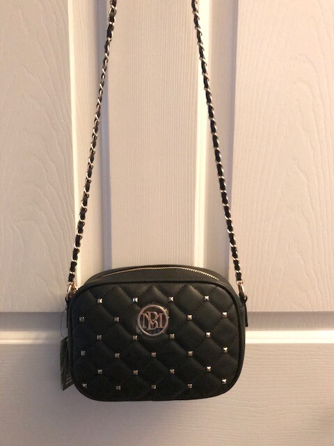Studio Badgley Mischka Black Vegan Leather Crossbody Purse NEW