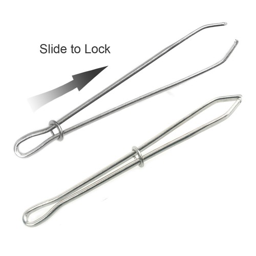 2x Bodkin Needle Elastic Threader Self-Locking Tweezers Clip 78mm for Waist Band - Picture 4 of 7