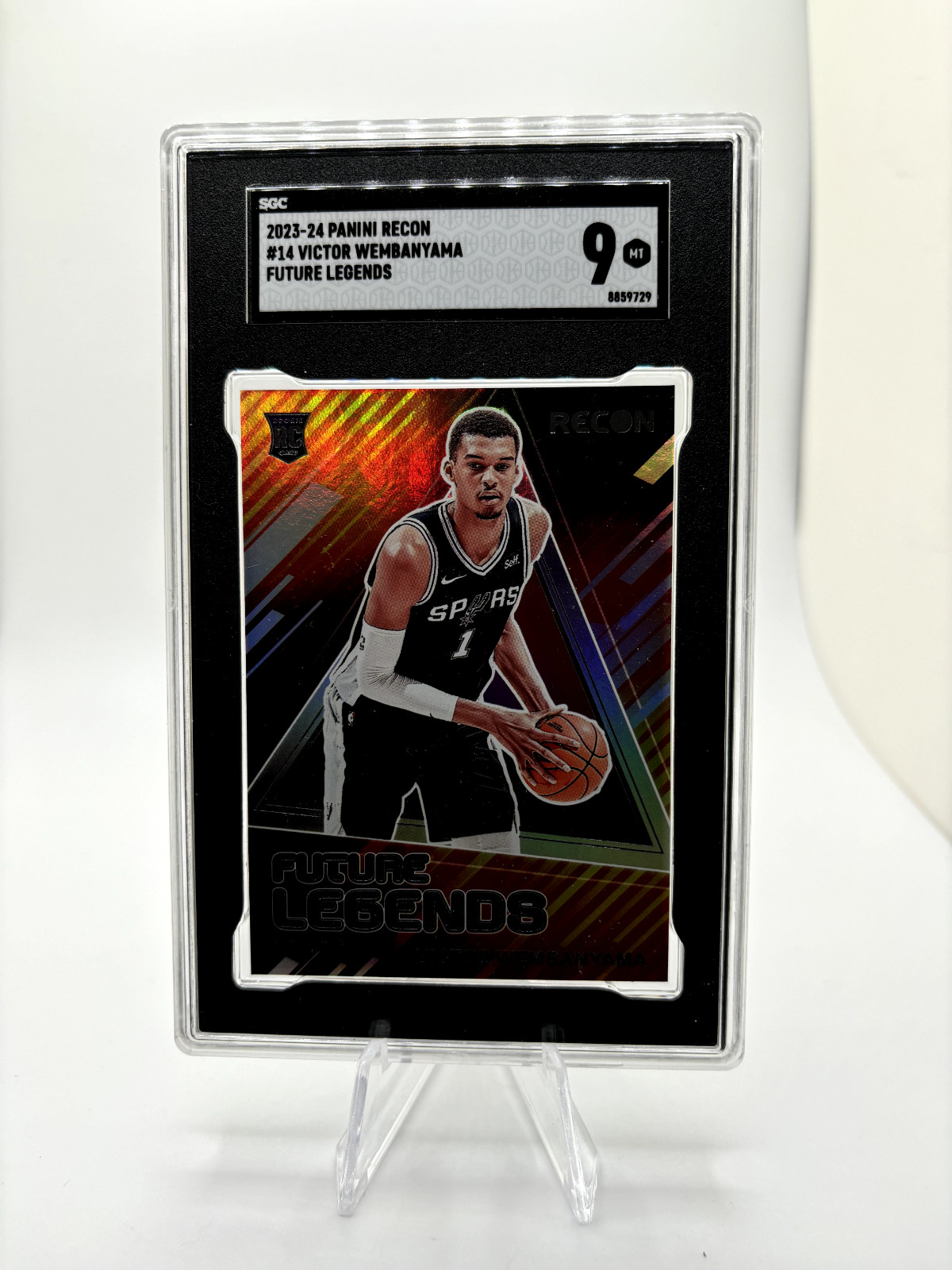 2023-24 PANINI RECON FUTURE LEGENDS #14 VICTOR WEMBANYAMA ROOKIE RC SPURS SGC 9