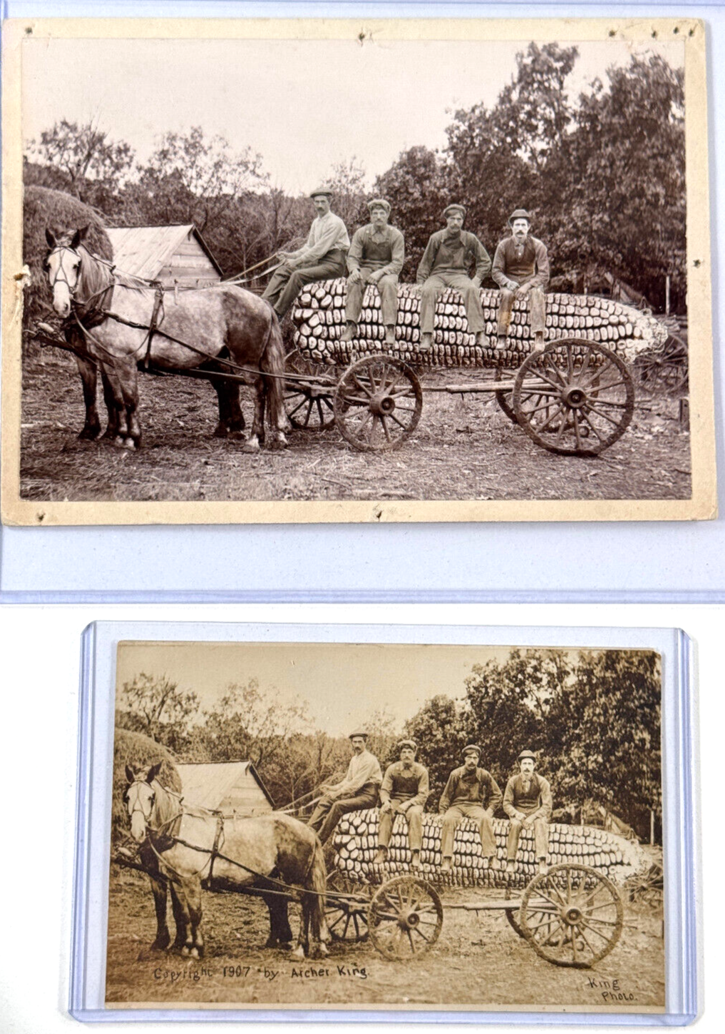 Archer King Photographer Archive Lot #2 Exaggeration Nebraska NE corn rppc photo
