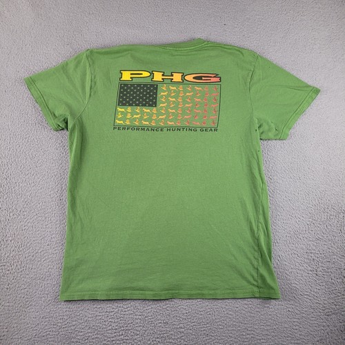 Columbia PHG Shirt Mens Large Green Thrashed Distressed Hunting Outdoor Tee - Picture 7 of 11