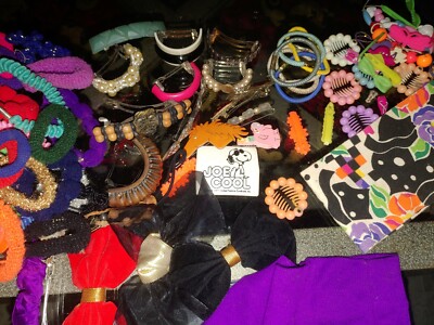 Big Lot Of Vintage 80s 90s Big Overaized Hair Bow Clip  Scunchies pony o's 