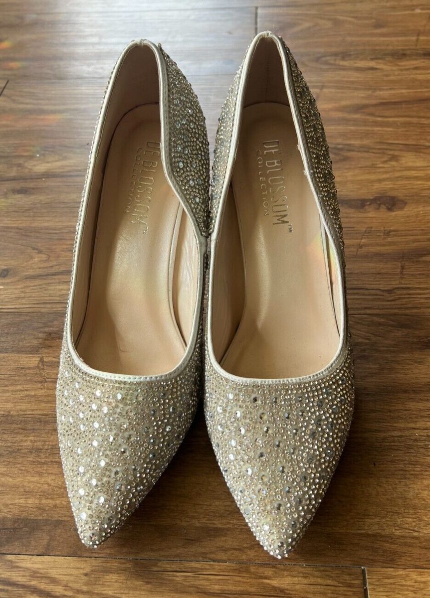 shoes De blossom collection Rhinestone Silver High Heel Shoes