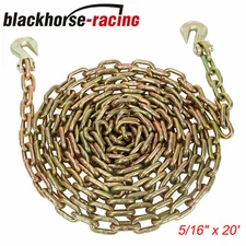 G70 5/16" x 20' Tow Chain Truck Trailer Transport Tie Down Chain F Chain Binders
