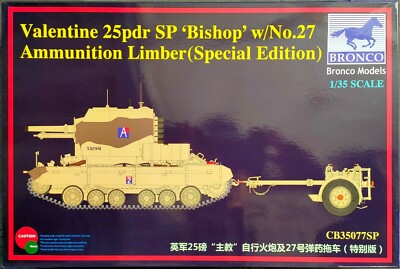 BRONCO models 1/35 Valentine 25pdr SP Bishop w/ No.27 Ammunition Limber