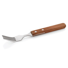 60x Steak-/ Pizzabesteck Gabel Holz braun