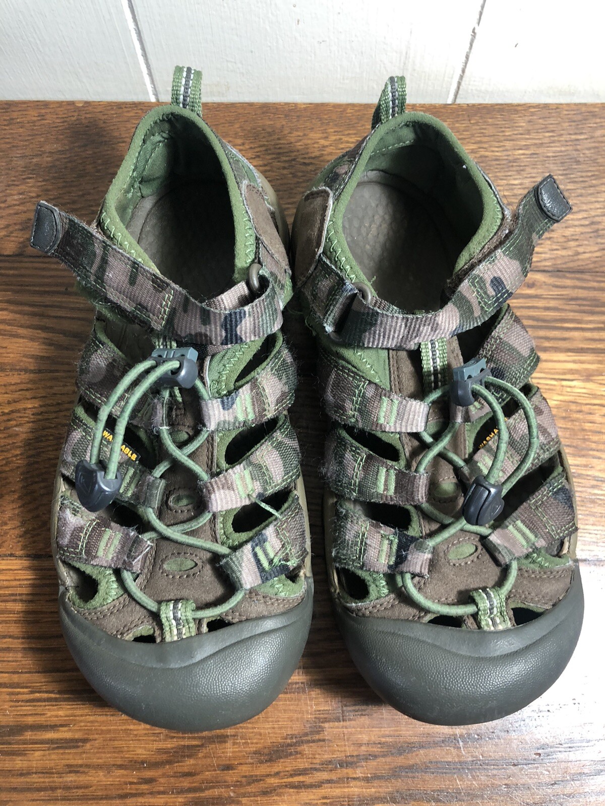 Sandali sportivi KEEN verde marrone mimetico TAGLIA 3 BAMBINI