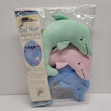 Kids Line Del Mar Wall / Ceiling Hanging Dolphins Plush Decor Blue Pink Green