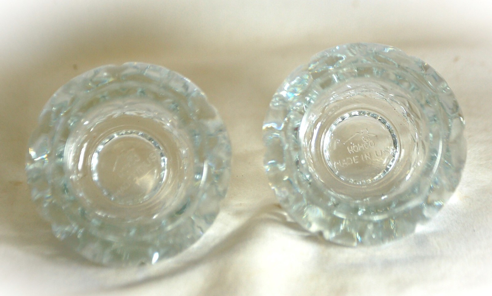 Pair Crystal Orb Votive Tea Light Candle Holders Homco USA eBay
