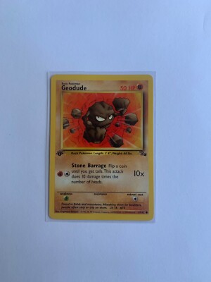 Geodude 1st Edition Fossil 47/62 - 1995, 96, 98 Nintendo - Pokemon Card -  NM