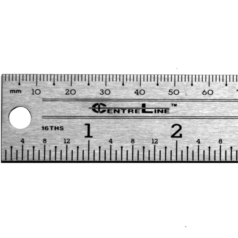 12 In CenterFinding Stainless Steel Ruler Hanging Hole Made in USA | eBay