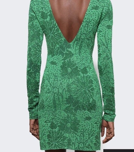 New Authentic GIVENCHY Lurex Floral Jacquard Green Mini Dress MSRP:$1990 Size:XS - Picture 22 of 23
