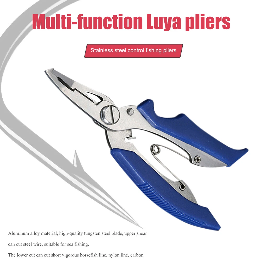 Fishing Pliers Hook Remover Line Cutter Lip Grip Tackle Fish Tools Blue