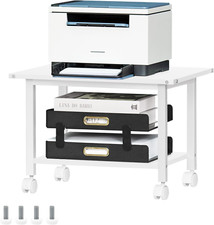 Lerliuo under Desk Printer Stand, 2-Tier Industrial Mobile Printer Table