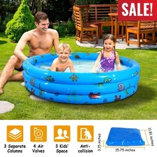 3 Kids Inflatable Swimming Pool Large Family Summer Outdoor Cool Water Play Pool