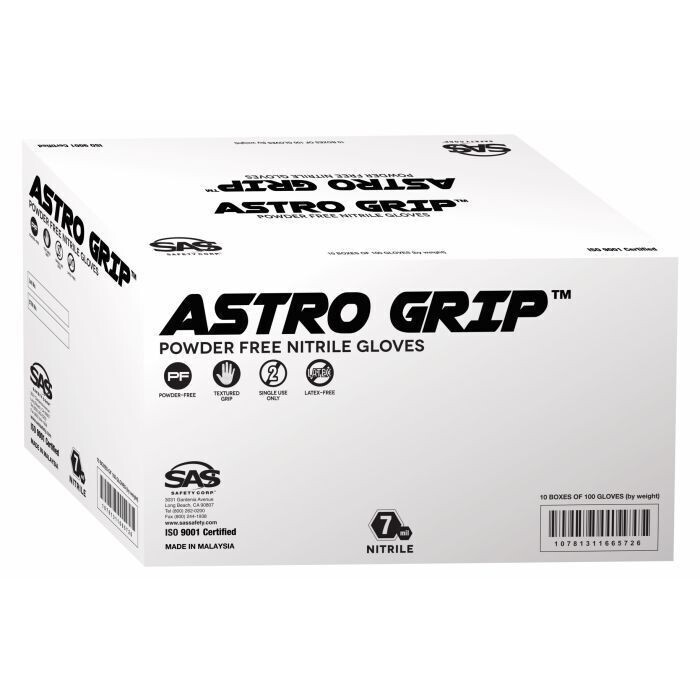 SAS ASTRO GRIP LARGE ORANGE 66473 Powder Free Nitrile Gloves 7 MIL 1000/CASE NEW
