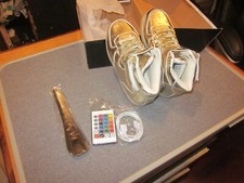 MOHEM High Top Sneakers Gold EU 33 Shoes US Size 3 Lace Up girl-children/LED