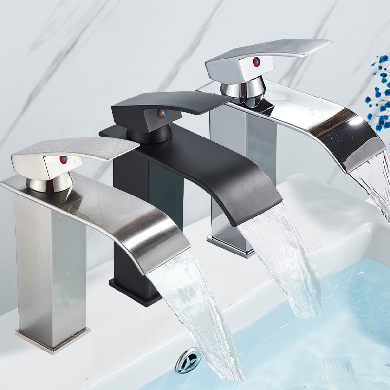 Rubinetto Muro Bagno Lavabo Ugello Extra Largo Miscelatore Cascata - Foto 9