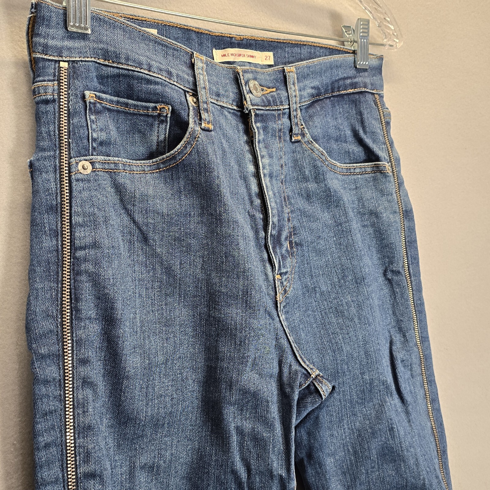 Levi Strauss Mile High Super Skinny Zipper Side W… - image 3