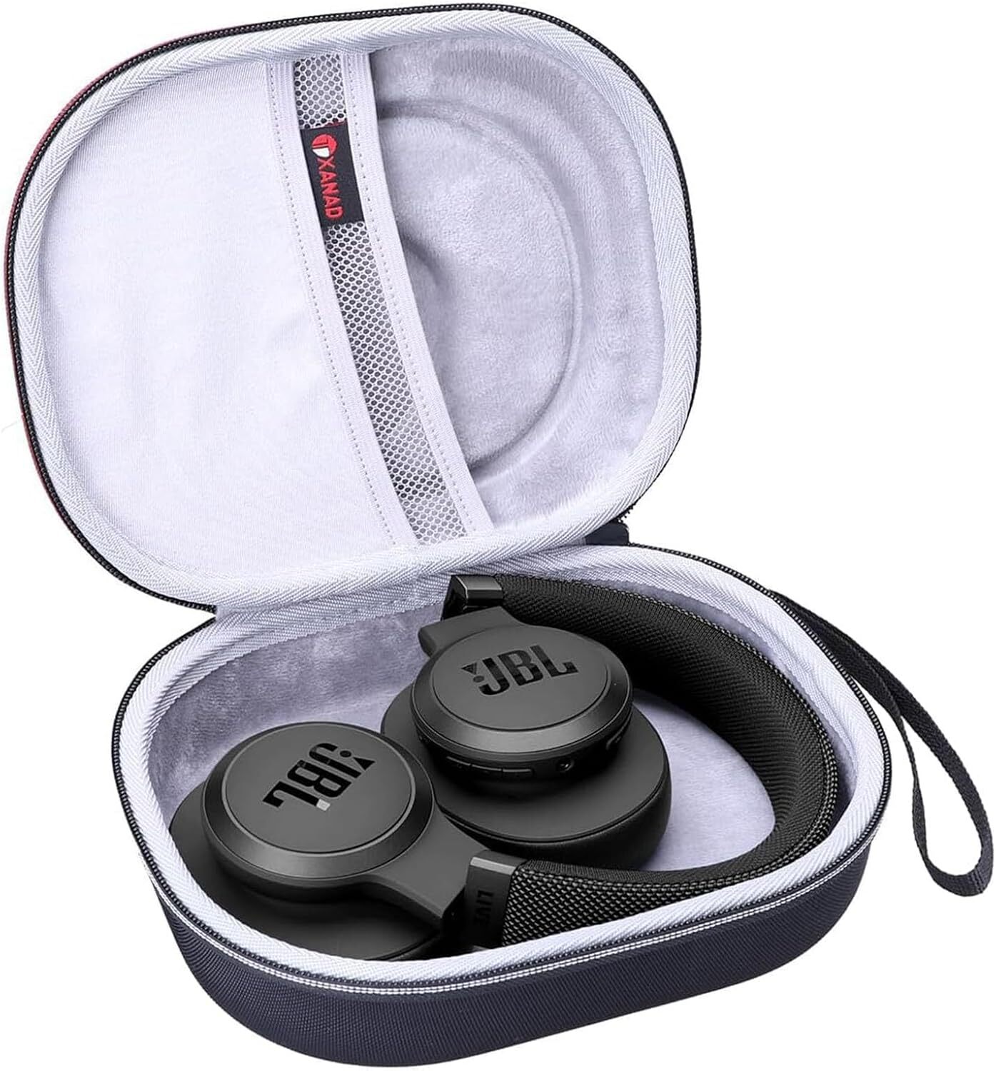 Housse de casque JBL rigide en carbone EVA, écrin de protection premium avec zip renforcé